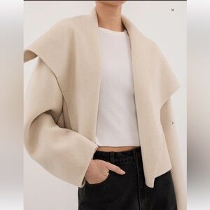 Dissh: Lucia Bone Cropped Wool Blend Coat